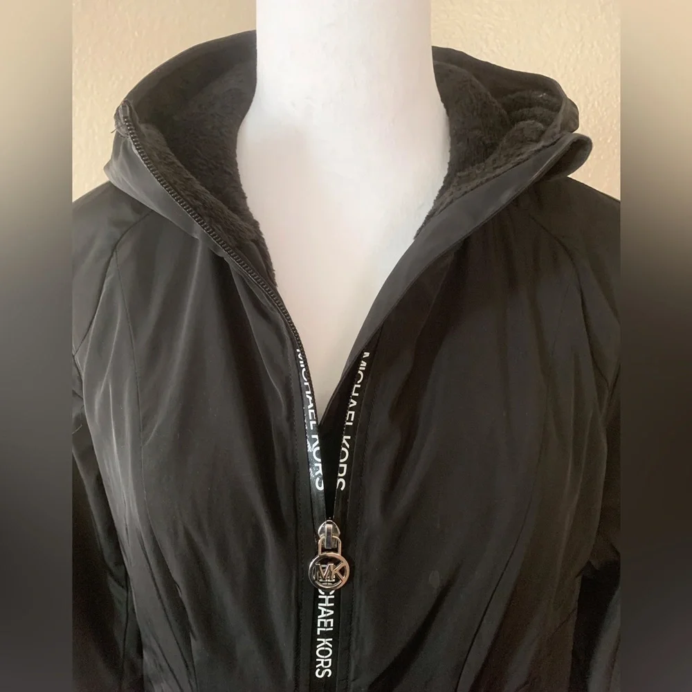 Michael Kors Women's Black Hooded Jacket - Picture 6 of 7
